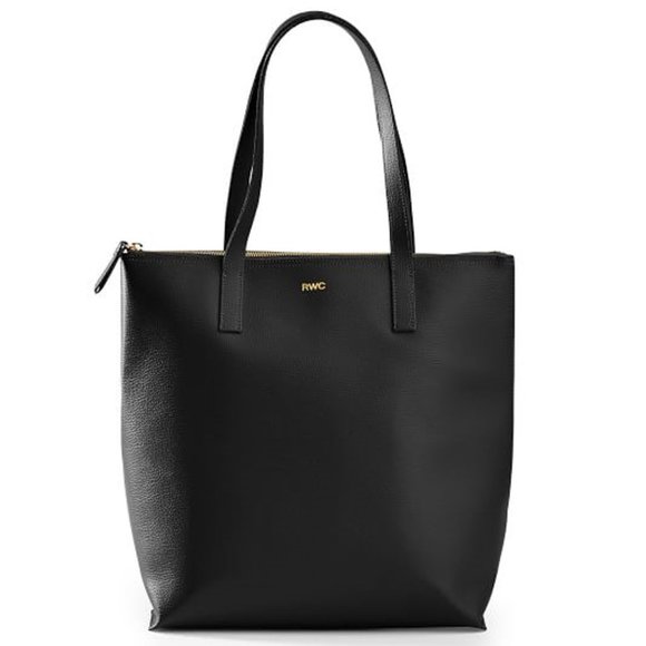 Mark & Graham Handbags - Mark & Graham Everyday Italian Leather Zipper Tote, Black, New